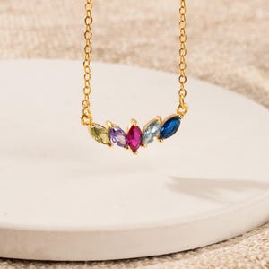 Personalized Family Birthstone Necklace, Birthstone Necklace, Mothers Necklace, Birthstone Jewelry for Mom, Bridesmaid Gift, Mother Day Gift