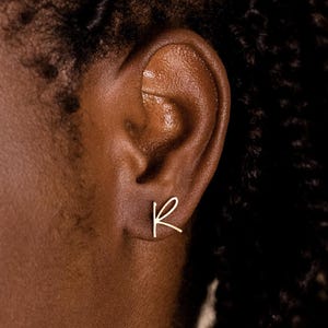 Personalized Gold Initial Earrings, Initial Stud Earrings, Minimalist Letter Earrings, Wedding Gifts for Women, Dainty Earrings For Mom