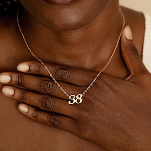Custom Angel Number Necklace, 111 333 444 777 Necklace, Lucky Number Necklace for Women, Birthday Gift, Gold Number Pendant, Gift for Her