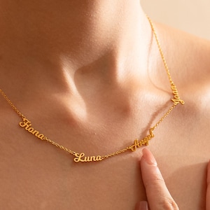 Multiple Names Necklace, Personalized Family Names Necklace, Children Names Necklace, Gifts for Mum, 3 or 4 Name Necklace, Christmas Gifts