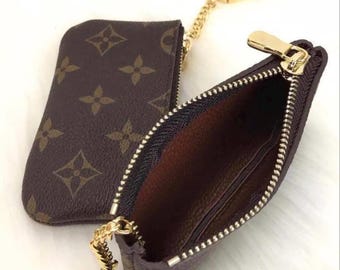 Handmade Key Pouch, Luxury Coin Purse, Keyring Wallet, Monogram Leather Purse, Keyholder, Wallet for Women, Gift Wallet for Women
