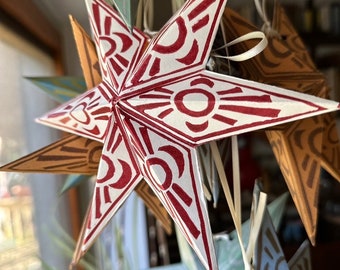 Hand Printed Paper Ornament-STAR