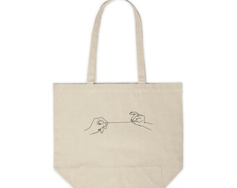 Holding the Line Canvas Shopping Tote
