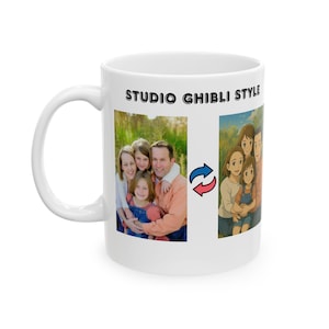 Studio Ghibli Mug, Tumbler Studio Ghibli, Unique family photo mug with artificial intelligence, AI Mug, Ai Creative, Popular Design Mug
