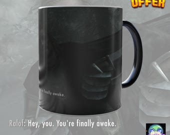 Caneca que muda de cor, Hey You're Finally Awake, caneca de café Skyrim, caneca Elder Scrolls, caneca mágica Skyrim, presentes Skyrim