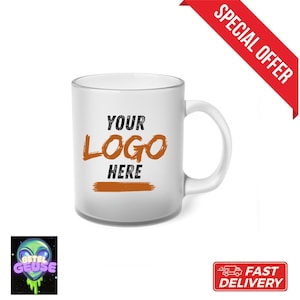 Personalised Frosted Glass Coffee Mug, personalized mug, frosted glass mug, custom frosted glass mug