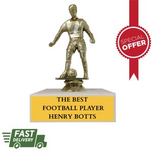 Personalized Football Trophy with Elegant Marble Base, Personalized Trophy for Football Players, Coaches, and Teams, Football Players Awards