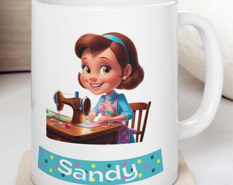 Personalized Sewing Mug, Seamstress Gift