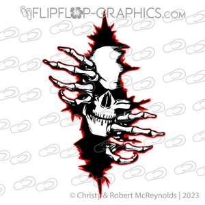 Break Out Skull • Vehicle Window Sticker