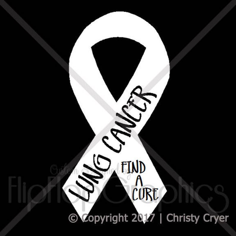 White/Pearl Awareness Ribbon Lung Cancer Vinyl Graphic | Etsy