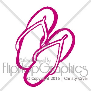 Flip Flops Vinyl Graphic Sticker for Wall or Car Window