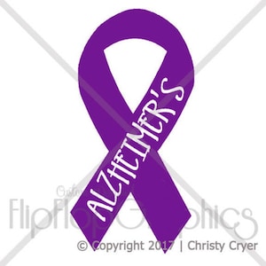 Alzheimer's Disease Awareness Ribbon, Vinyl Graphic Sticker