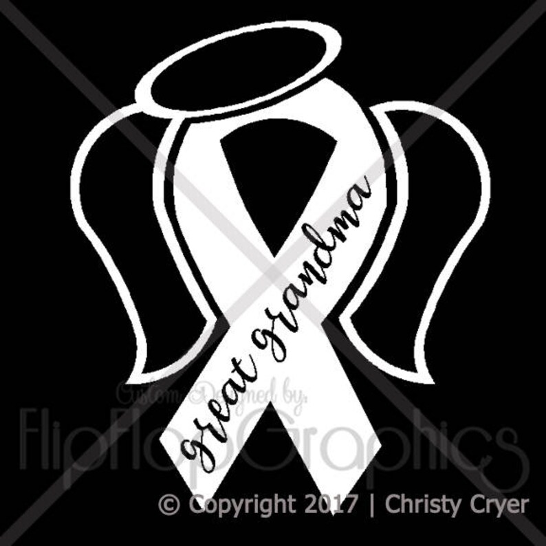 White/pearl Awareness Ribbon Lung Cancer Vinyl Graphic - Etsy