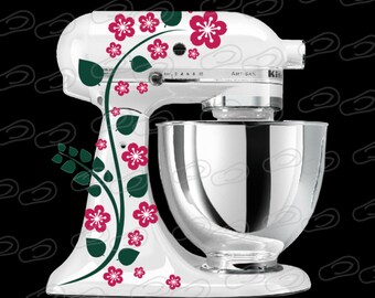 Flowers and Vines • Vinyl Graphics Decal Kit for Kitchen Mixer