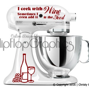 Wine, Vino • Vinyl Graphics Decal Kit for Kitchen Mixer