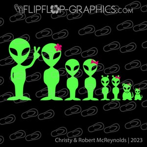 Alien Family • Vinyl Graphic Sticker Decal
