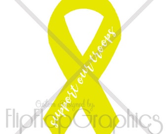 Support Our Troops Ribbon, Vinyl Graphic Sticker