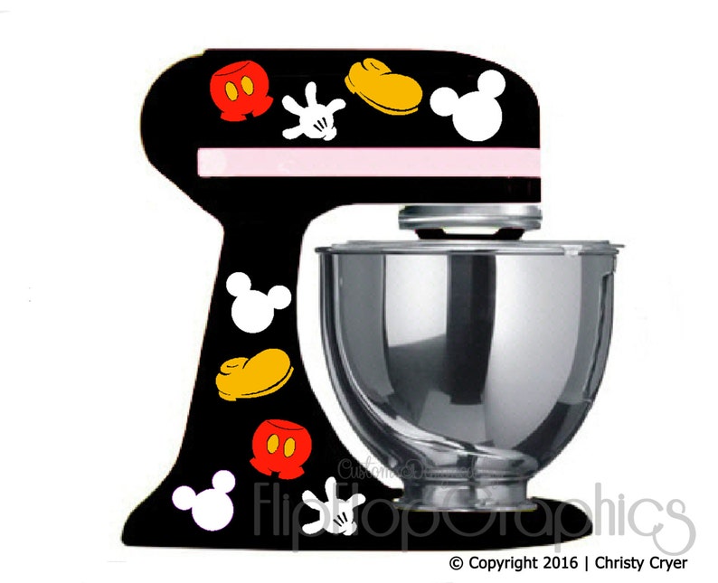 Disney Mickey Mouse Pieces for your Dark/Black Kitchen Mixer 