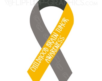 Childhood Brain Tumor Awareness Ribbon, Brain Tumor Awareness, Vinyl Graphic Sticker