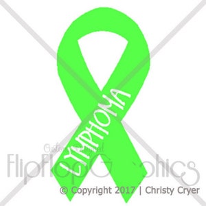 Lime Green Awareness Ribbon, Lymphoma, Vinyl Graphic Sticker