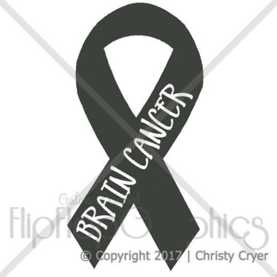 Gray Awareness Ribbon Brain Cancer Vinyl Graphic Sticker Etsy