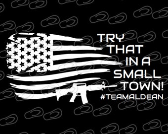 LARGE • Try That In a Small Town • AR15 • #teamaldean • Vinyl Graphic Decal Sticker