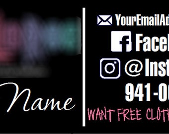 Fashion Consultant Side by Side Vehicle Decal with Phone Number - LLR - Customizable - Vinyl Graphic