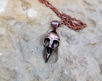 Copper Bird Skull Pendant