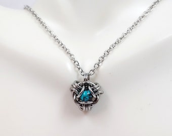 Captive Gemstone Pendant, Industrial Nature Pendant, Minimalist Necklace