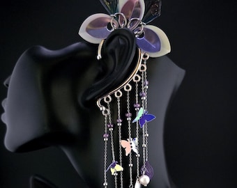 Fairy Wing Ear Cuff: Iridescent Scaled No Piercing Earring