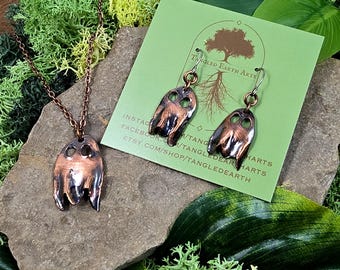 Ghost Necklace, Ghost Earrings, Set