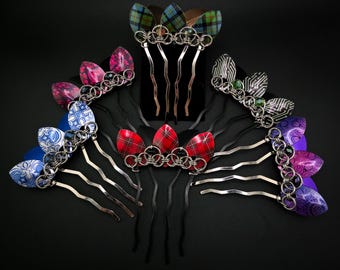 Scalemaille Hair Comb: Anodized Aluminum, Stainless Steel