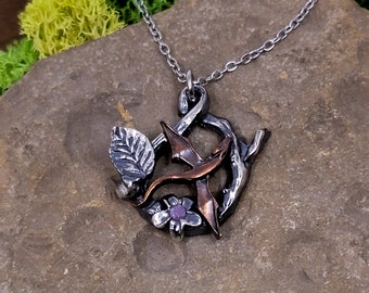 Silver Branch with Dragon Necklace