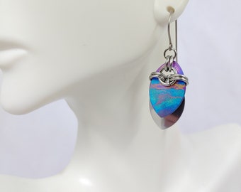 Tropical Sunset Anodized Titanium and Stainless Steel Earrings