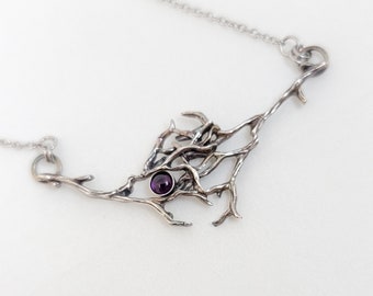 Silver Branch Necklace, Winter Branches Necklace