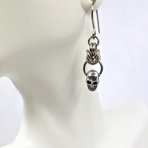 Chainmaille and Skull Earrings