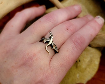 Sterling Silver Dragon Ring: Fantasy Jewelry