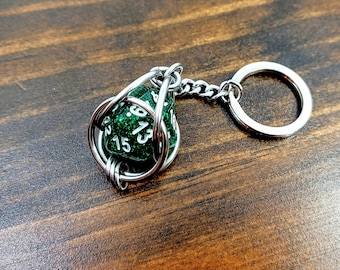 D20 in Chainmaillle Keychain