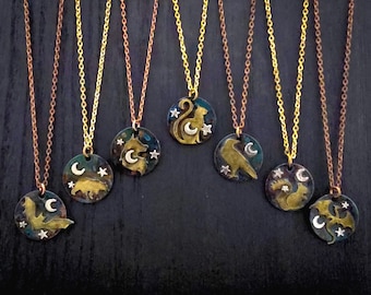 Celestial Familiar Necklace, Spirit Pendant