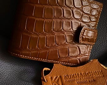 Luxury Genuine Alligator Wallet. Brown Genuine Alligator Wallet for Men. Exotic Leather Wallet. Premium Wallet