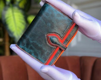 Handmade Snake Leather Wallet: Italian Chevre Interior.