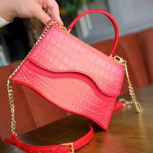 Luxus echte Alligator Leder Top Griff Tasche. Handgefertigte Luxus Womens Top Handle Bag.