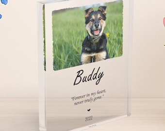 Personalized Acrylic Photo Block: Engagement Anniversary Keepsake