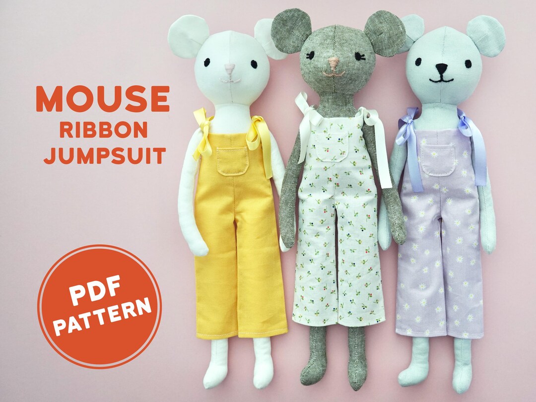 Easy Mouse Sewing Pattern for Beginners, One of A Kind Stuffed Animal ...
