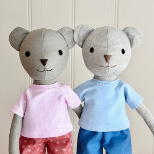 Montessori Teddy Bear Toy, Beginner Sewing Pattern PDF Tutorial, Nursery Playroom Sewing Pattern For New Baby Boy, One Of A Kind Teddy Bear