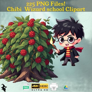 Chibi Wizard School Clipart: 225 Magical PNG Images