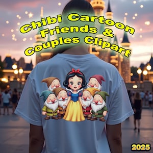 Chibi Cartoon Freunde & Paare Clipart - 129 süße Charaktere, transparenter Hintergrund PNG, perfekt für Projekte zum Thema Disney