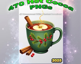 Christmas Cocoa Clipart PNG Winter Drink Cozy Holiday Art 470 Digital Download