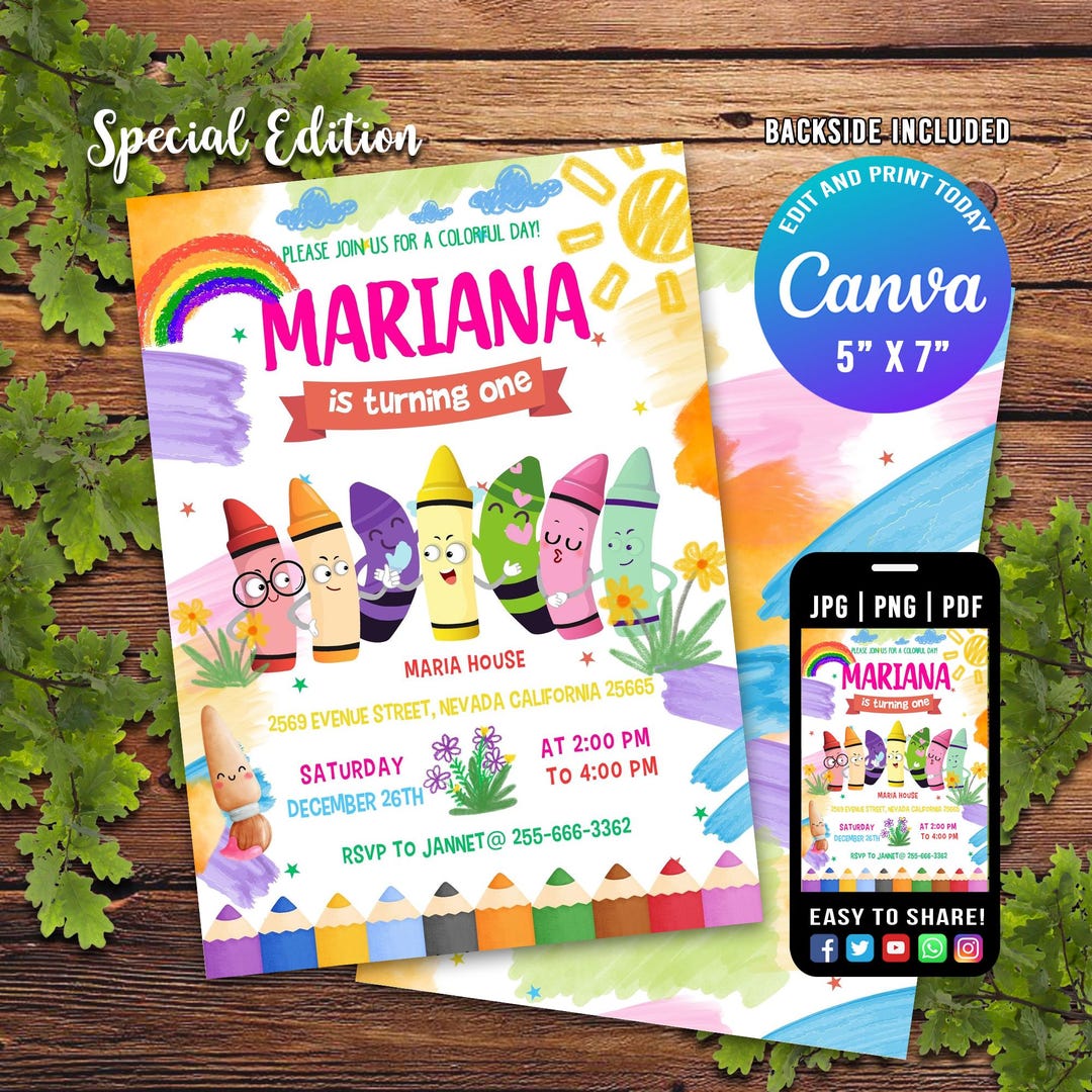 Crayon Birthday Invitation, Crayola Birthday Invitation, Crayon Art ...