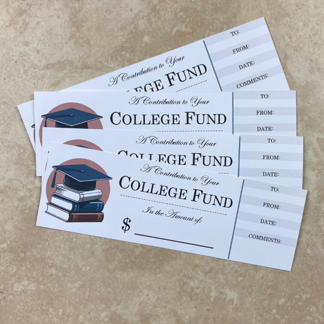 Money for College Fund 529 Certificate- Digital Download - Etsy